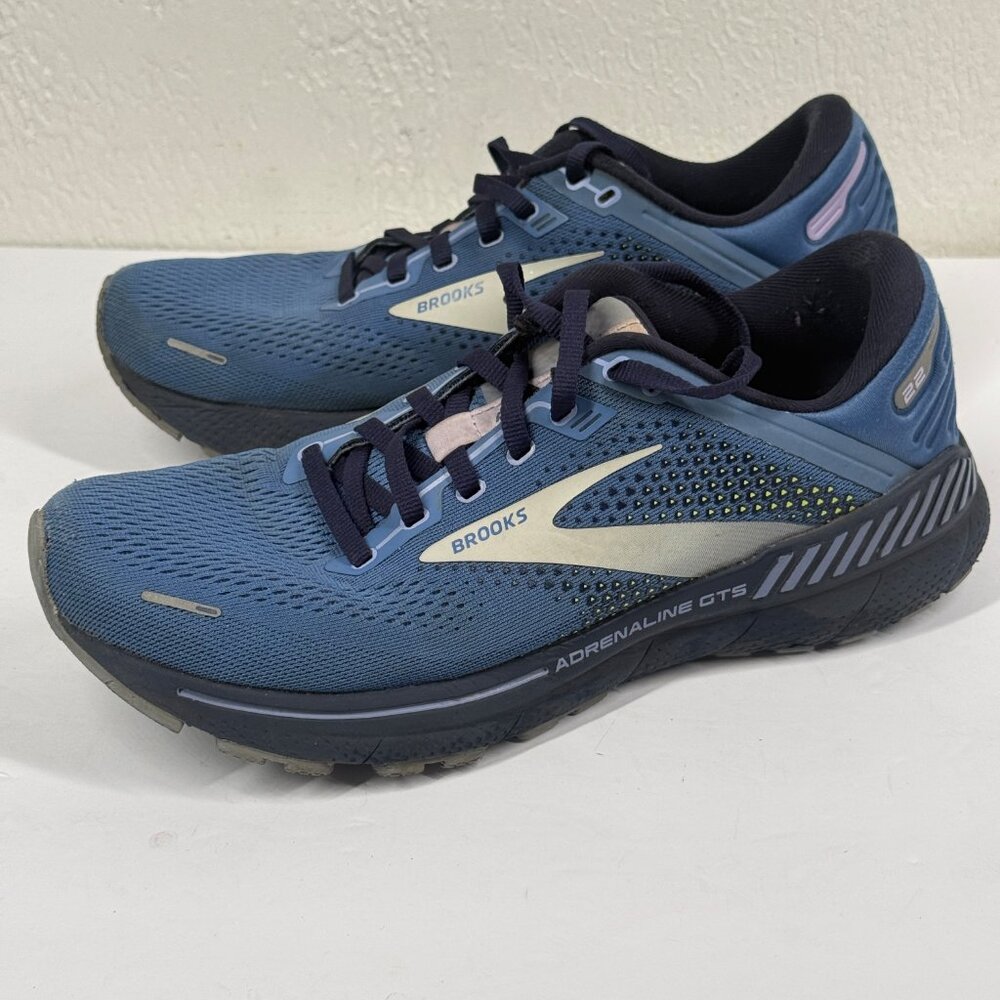 Brooks Adrenaline GTS 22 Running Shoe Mesh Blue Synthetic Size 10.5B -No Insoles - Picture 3 of 5
